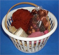 basket of knitting & craft supplies