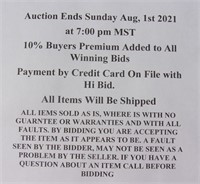 On Line Auction Ending Info