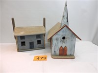 Vintage Cabin & Church Style Bird Houses