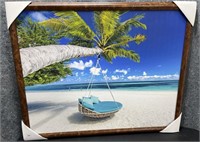 New, Tropical Getaway Board Picture Framed in