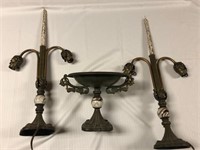 Look at these!!! Antique parlor lamps set with mae