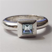 $200 Silver Blue Topaz Ring