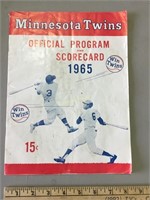 1965 Minnesota Twins program and scorecard