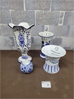Delf and other vases etc