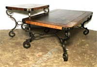 Coffee Table & Side Table with Dimpled Copper