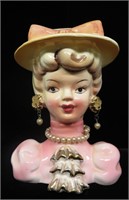 Atlas Pink Lady Head Vase Gold Label