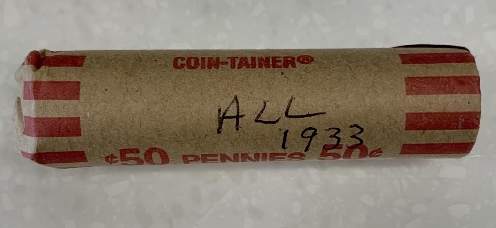 Roll of 1933 Canada 1 Cent Coin