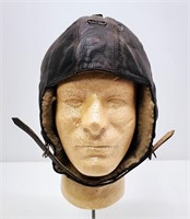 WWII German Leather Flight Helmet