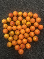 47 25mm orange swirl marbles