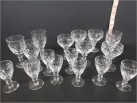 17 PRESSED GLASS CRYSTAL GLASSES