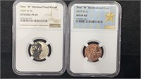 2019-W Lincoln NGC MS69RD & 2020-W Jefferson 5c