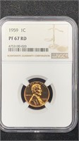 1959 Lincoln Cent NGC PF67 RED