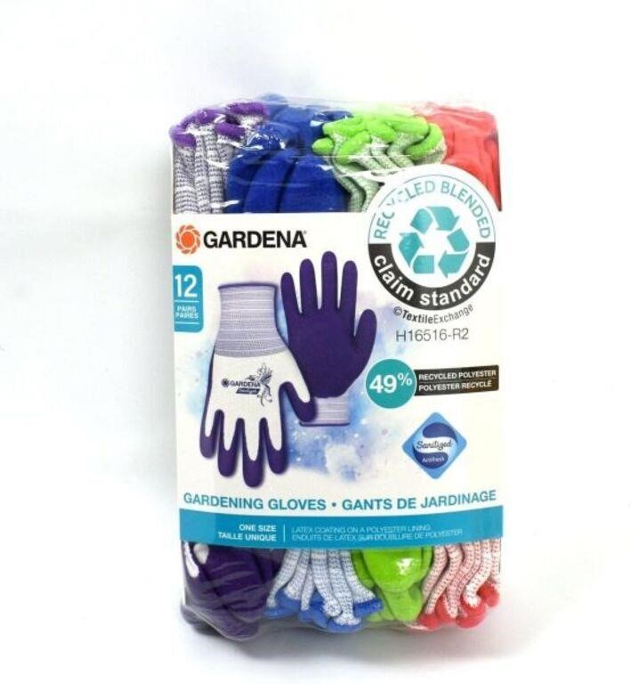 12-Pk Gardena One Size Gardening Gloves, Latex