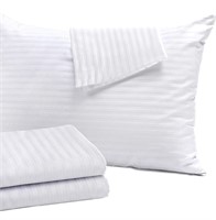 4 Pack Standard Pillow Protectors with Zipper,