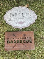 2 SIGNS-FARMHOUSE AND BARBEQUE SIGN