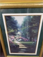 Matted and Framed Gazebo and Garden