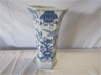 Blue & White Asia Vase 15" T
