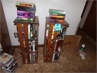 2 Wood Racks of VHS Tapes