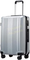 Coolife Suitcase 24in TSA Lock - Sliver