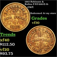 1863 Robinson & Ballou F-NY-890-E-1b cwt Grades vf