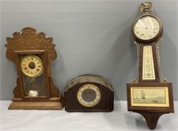 Wood Clock Lot Collection as is incl. Plymouth