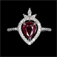 Pear Red Ruby 8x6mm Simulated Cz Gemstone 925 Ster