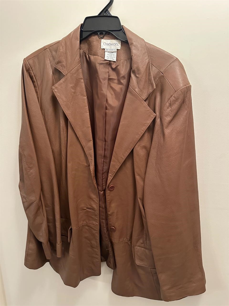 Chadwick’s Tan Leather Jacket 26W
