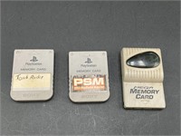 Lot of 3 Sony Playstation 1 PS1 Memory Cards