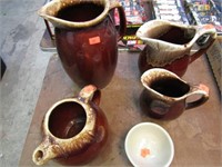 HULL POTTERY BROWN DRIP PITCHERS