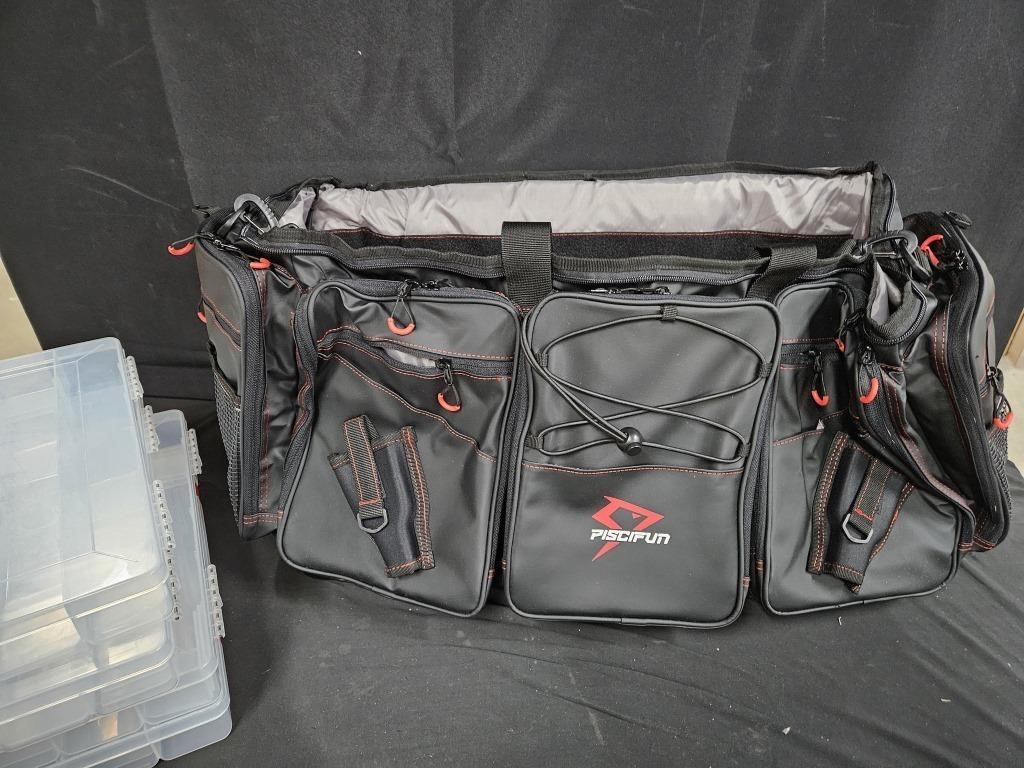 Piscifun Horizontal Tackle Bag w/ plastic storage