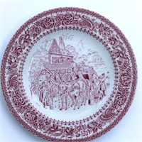 Red and White Decorative Plate