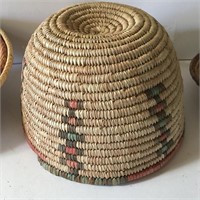 4 Woven Baskets, Largest is 12" Diameter