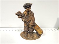 Vtg Golfer Cast Iron Door Stopper