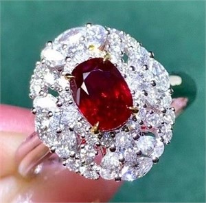 1.4ct pigeon blood ruby ring in 18k gold