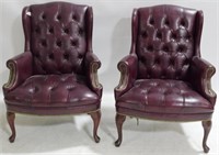 Pair Chesterfield Leather Armchairs