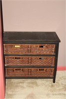 3-Drawer Chest with Wicker Drawers