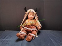 8" ZY Toys Indian Vinyl Baby Doll w/ Head Dress