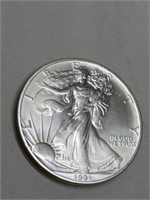 1991 BU American Silver Eagle