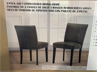 2-Pack Grey Upholstered Dining Chairs *pre-owned*