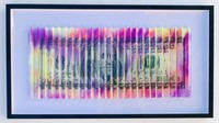 E.M. Zax- Unique 3D mixed media "$100 Bill"