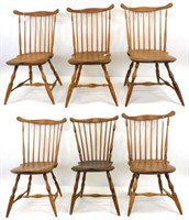 (6) New England fan back Windsor side chairs,