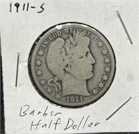 1911 S BARBER HALF DOLLAR