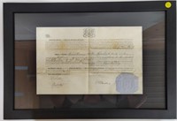 Framed 1860 Document