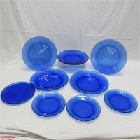 Cobalt Glass Plates - Various Sizes - Vintage