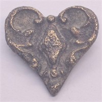 Post Medieval Belt Decoration Bronze Heart Shaped