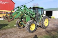 1995 JOHN DEERE 6400 MFWD TRACTOR/ LOADER - 7366HR