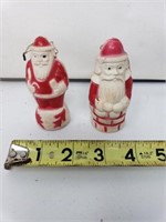 Vintage plastic Santa Christmas tree ornaments