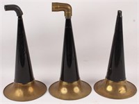 3 WITCHES HAT PHONOGRAPH SPEAKER HORNS