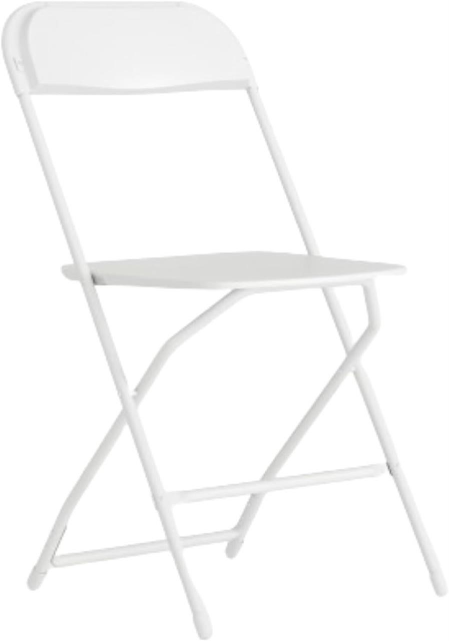 Flash Series Plastic Folding Chair -White Lot of 5