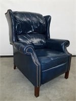 BLUE LEATHER TYPE RECLINER